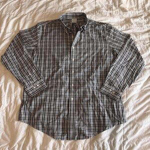 Brooks Brothers Supima Cotton Black & White Plaid Button Down Shirt XL